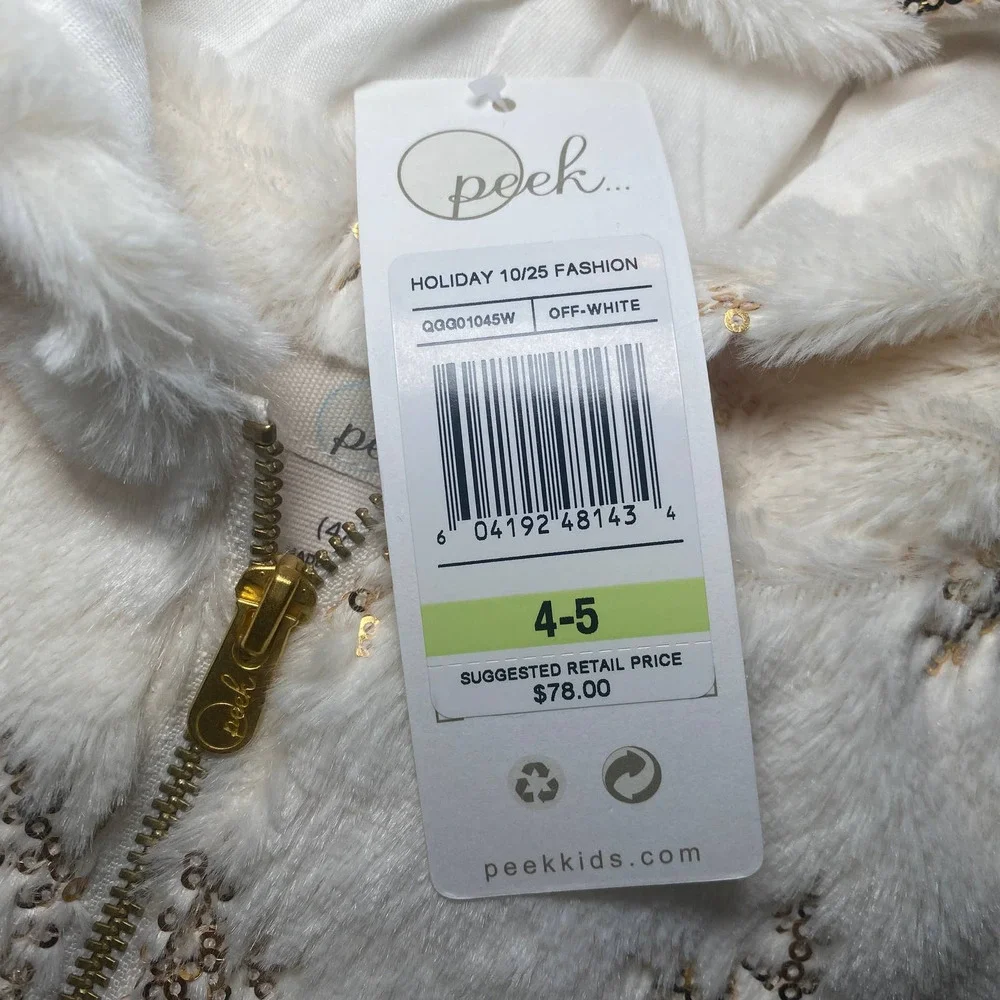 NWT Peek Aren’t You Curious Layla Sequin Snowflake Faux Fur Sequin Hoodie (4/5)
